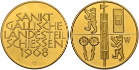 SCHWEIZ - Schützentaler, Schützenmedaillen & Schützenvaria
St. Gallen
Goldmedaille 1968. St. Gallisches Landesteilschiessen. 26.04 g. Selten / Rare....