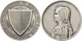 SCHWEIZ - Schützentaler, Schützenmedaillen & Schützenvaria
St. Gallen
Silbermedaille 1969. St. Gallen. Sportschützen St. Gallen-Ost. Olmaschiessen. ...