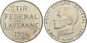 SCHWEIZ - Schützentaler, Schützenmedaillen & Schützenvaria
Waadt / Vaud
Silbermedaille 1954. Lausanne. Tir fédéral. 15.06 g. Richter (Schützenmedail...