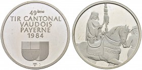 SCHWEIZ - Schützentaler, Schützenmedaillen & Schützenvaria
Waadt / Vaud
Silbermedaille 1984. Payerne. Tir cantonal. 15.01 g. Polierte Platte. FDC / ...