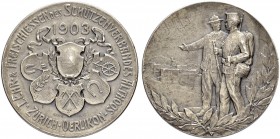 SCHWEIZ - Schützentaler, Schützenmedaillen & Schützenvaria
Zürich
Silbermedaille 1903. Zürich-Oerlikon. 1. Ehr- & Freischiessen des Schützenvereins ...