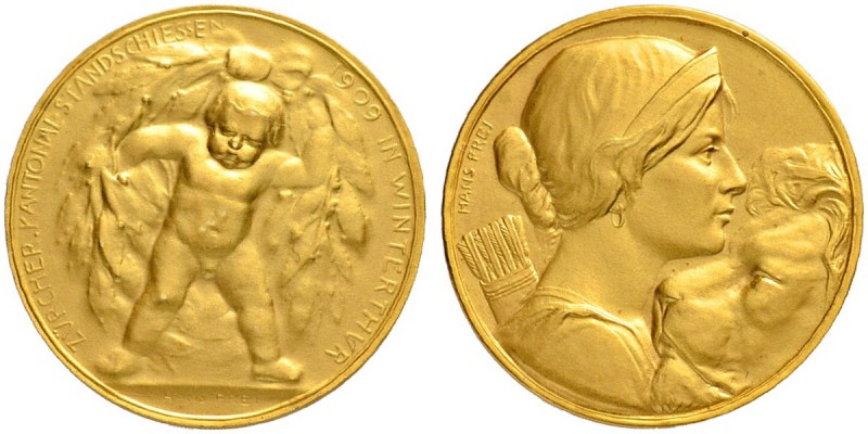 SCHWEIZ - Schützentaler, Schützenmedaillen & Schützenvaria
Zürich
Goldmedaille...