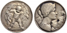 SCHWEIZ - Schützentaler, Schützenmedaillen & Schützenvaria
Zürich
Silbermedaille 1909. Winterthur. Kantonal-Standschiessen. 6.81 g. Richter (Schütze...