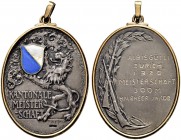 SCHWEIZ - Schützentaler, Schützenmedaillen & Schützenvaria
Zürich
Silbermedaille 1920. Albisgütli-Zürich. Kantonale Meisterschaft. Mit goldiger Einf...