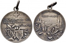 SCHWEIZ - Schützentaler, Schützenmedaillen & Schützenvaria
Zürich
Silbermedaille 1922. Enge (Zürich). Jubiläum Schützenverein 1872-1922. 9.55 g. Ric...