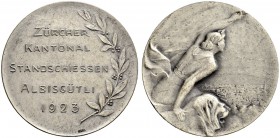 SCHWEIZ - Schützentaler, Schützenmedaillen & Schützenvaria
Zürich
Silbermedaille 1923. Albisgütli (Zürich). Kantonalstandschiessen. 10.07 g. Richter...