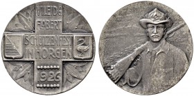 SCHWEIZ - Schützentaler, Schützenmedaillen & Schützenvaria
Zürich
Silbermedaille 1926. Horgen. VII. Eidgenössisches Flobertschützenfest. 9.11 g. Ric...