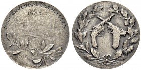 SCHWEIZ - Schützentaler, Schützenmedaillen & Schützenvaria
Zürich
Silbermedaille 1929. Zürich. Militärverbandschiessen. 10.58 g. Richter (Schützenme...