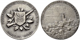 SCHWEIZ - Schützentaler, Schützenmedaillen & Schützenvaria
Zürich
Silbermedaille 1930. Thalwil. Jubiläumsschiessen Militärverein. 12.56 g. Richter (...