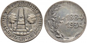 SCHWEIZ - Schützentaler, Schützenmedaillen & Schützenvaria
Zürich
Versilberte Bronzemedaille 1934. Affoltern. Bezirks-Schützenverein. Jubiläumsschie...