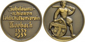 SCHWEIZ - Schützentaler, Schützenmedaillen & Schützenvaria
Zürich
Bronzemedaille 1935. Seebach. Feldschützenverein. Jubiläumsschiessen 1885-1935. 62...