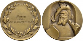 SCHWEIZ - Schützentaler, Schützenmedaillen & Schützenvaria
Zürich
Bronzemedaille 1938. Zürich. Jungschützentag, 26.41 g. Richter (Schützenmedaillen)...