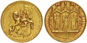 SCHWEIZ - Schützentaler, Schützenmedaillen & Schützenvaria
Zürich
Goldmedaille 1951. Albisgütli. Kantonalschützenfest. 11.27 g. Richter (Schützenmed...