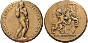 SCHWEIZ - Schützentaler, Schützenmedaillen & Schützenvaria
Zürich
Bronzemedaille 1957. Zürich. Stadtschützen. Meisterschaft. 139.29 g. Richter (Schü...