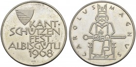 SCHWEIZ - Schützentaler, Schützenmedaillen & Schützenvaria
Zürich
Silbermedaille 1968. Zürich Albisgütli. Kantonalschützenfest. 15.11 g. Polierte Pl...