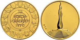 SCHWEIZ - Schützentaler, Schützenmedaillen & Schützenvaria
Zürich
Goldmedaille 1970. Forch. 39. Forchschiessen. 25.88 g. Selten / Rare. FDC / Uncirc...