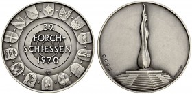 SCHWEIZ - Schützentaler, Schützenmedaillen & Schützenvaria
Zürich
Silbermedaille 1970. Forch. 39. Forchschiessen. 15.48 g. FDC / Uncirculated.