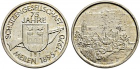 SCHWEIZ - Schützentaler, Schützenmedaillen & Schützenvaria
Zürich
Silbermedaille 1970. Meilen. Schützengesellschaft. 14.88 g. FDC / Uncirculated. Au...