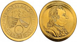 SCHWEIZ - Schützentaler, Schützenmedaillen & Schützenvaria
Zürich
Goldmedaille 1978. Uster. Kantonalschützenfest. 12.38 g. Selten / Rare. FDC / Unci...