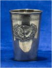 SCHWEIZ - SCHÜTZENPOKALE UND SCHÜTZENMEMORABILIA
Fribourg
Schützenbecher in Silber mit vergoldetem Innenbereich 1923. Murten. Fribourgisches Kantona...