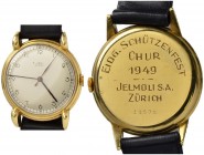 SCHÜTZENUHREN
Tessin / Ticino
Schützenuhr in Gold 1949. Eidgenössisches Schützenfest Chur. Jaquet Genève. Die Armbanduhr wurde herausgegeben von der...