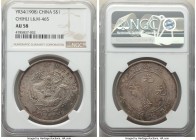 Chihli. Kuang-hsü Dollar Year 34 (1908) AU58 NGC, Pei Yang Arsenal mint, KM-Y73.2, L&M-465. Combining elements of satiny and shimmering luster with to...