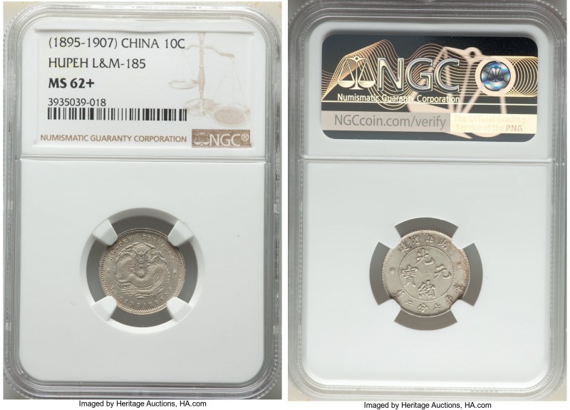 Hupeh. Kuang-hsü 10 Cents ND (1895-1907) MS62+ NGC, KM-Y124.1, L&M-185. A lustro...