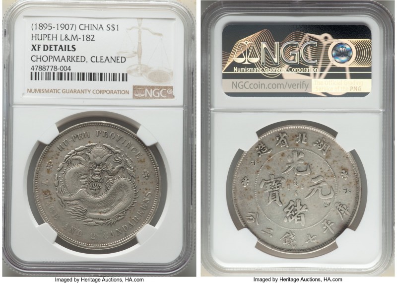 Hupeh. Kuang-hsü Dollar ND (1895-1907) XF Details (Chopmarked, Cleaned) NGC, KM-...