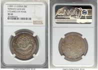 Yunnan. Hsüan-t'ung 50 Cents ND (1909-1911) XF45 NGC, KM-Y259.1, L&M-426. 9 Flames on Pearl. Decorated in sunflower and russet tone over argent fields...