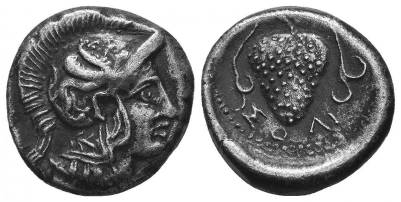 Soloi, Cilicia. AR Stater, c. 410-375 BC.
Obv. Head of Athena right, wearing cr...