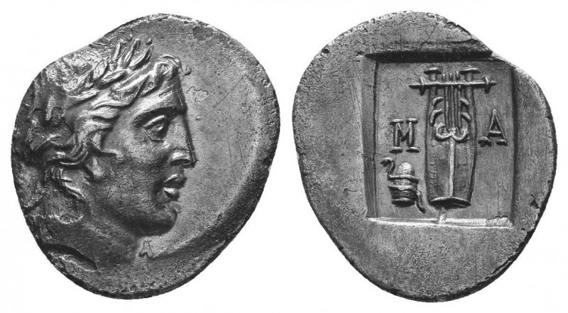 Lykian League, Masikytes AR Hemidrachm. 2nd - 1st century BC. Laureate head of A...