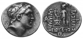 Kings of Cappadocia, Ariarathes V AR Drachm. Circa 163-130 BC.

Condition: Very Fine

Weight: 4.10 gr
Diameter: 18 mm
