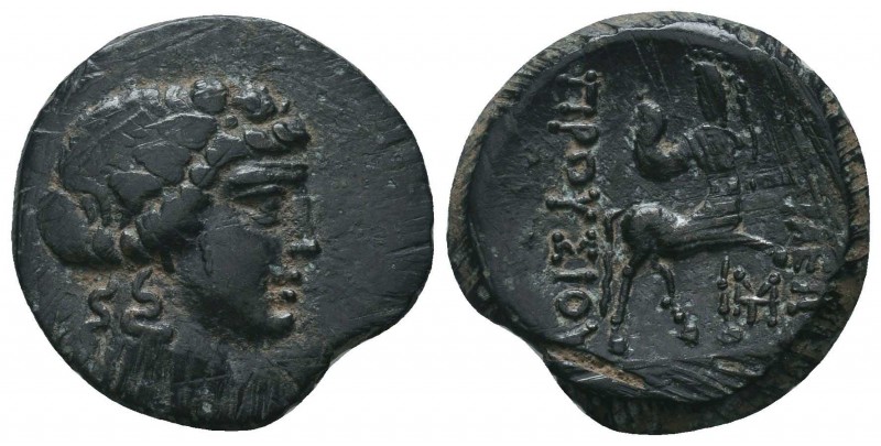 Kings of Bithynia. Prusias II (182-149 BC). Æ 

Condition: Very Fine

Weight: 5....