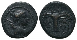 AIOLIS, Kyme. 250-190 BC. AE

Condition: Very Fine

Weight: 2.50 gr
Diameter: 15 mm