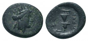 Greek Coins, Ca. 310-284 B.C. AE

Condition: Very Fine

Weight: 2.00 gr
Diameter: 14 mm