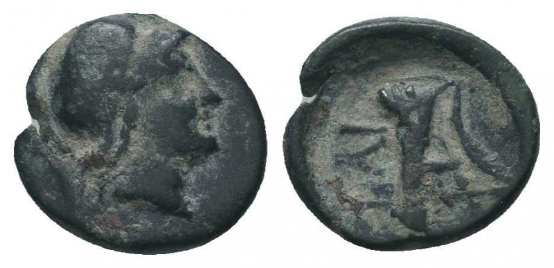 Greek Coins, Ca. 310-284 B.C. AE

Condition: Very Fine

Weight: 1.50 gr
Diameter...