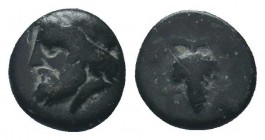 Temnos AE, head of Dionysos / grape, 4th Century BC

Condition: Very Fine

Weight: 1.20 gr
Diameter: 10 mm