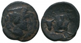 Greek Coins, Ca. 310-284 B.C. AE

Condition: Very Fine

Weight: 3.90 gr
Diameter: 19 mm