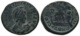 Valentinian II; 375-392 AD, Ae

Condition: Very Fine

Weight: 6.50 gr
Diameter: 20 mm