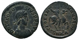 Theodosius II; 402-450 AD, Ae

Condition: Very Fine

Weight: 1.80 gr
Diameter: 17 mm