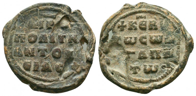 Byzantine seal of Agapetos metropolitan of Antiocheia in Pissideia
(ca 11th cent...