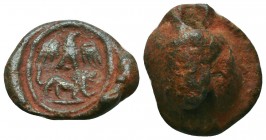 Legion roman conical lead seal with eagle and lion
(3rd/4th cent.)

Condition: Very Fine

Weight: 6.80 gr
Diameter: 20 mm