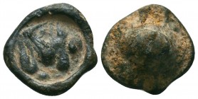 Roman imperial conical lead seal
(3rd/4th cent.)

Condition: Very Fine

Weight: 5.80 gr
Diameter: 16 mm