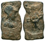Roman imperial conical lead seal
(3rd/4th cent.)

Condition: Very Fine

Weight: 13.00 gr
Diameter: 32 mm