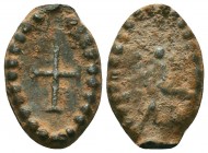 Roman imperial conical lead seal
(3rd/4th cent.)

Condition: Very Fine

Weight: 3.10 gr
Diameter: 20 mm