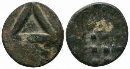 Roman imperial lead seal or token
(3rd/4th cent.)

Condition: Very Fine

Weight: 7.70 gr
Diameter: 20 mm