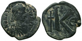 Anastasius I. 491-518. AE half follis 

Condition: Very Fine

Weight: 8.00 gr
Diameter: 27 mm