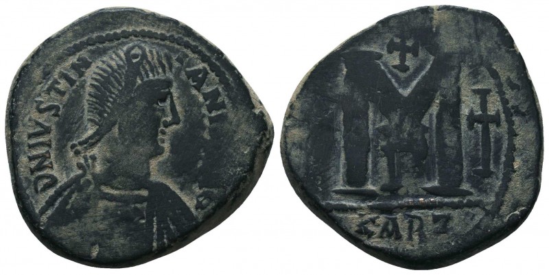 Justinian I. 527-565. Æ Follis. Carthage mint. Struck 534-539

Condition: Very F...