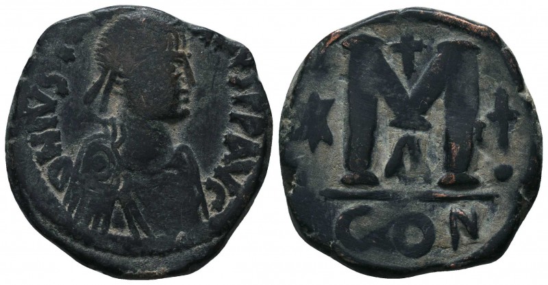 Justinian I. 527-565. Æ Follis.

Condition: Very Fine

Weight: 16.80 gr
Diameter...
