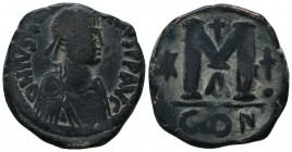 Justinian I. 527-565. Æ Follis.

Condition: Very Fine

Weight: 16.80 gr
Diameter: 30 mm